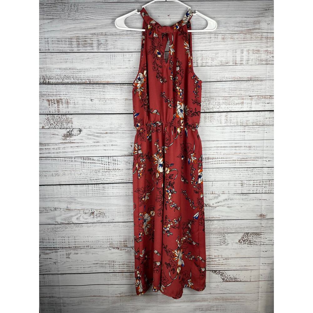 As U Wish High Neck Sleeveless Jumpsuit Wide Leg Small Boho Wedding Floral Beach